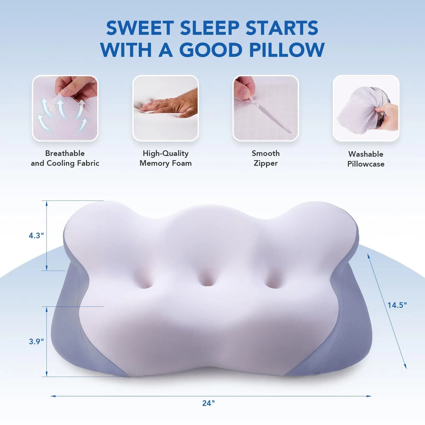 Memory Foam Cervical Neck Pillow