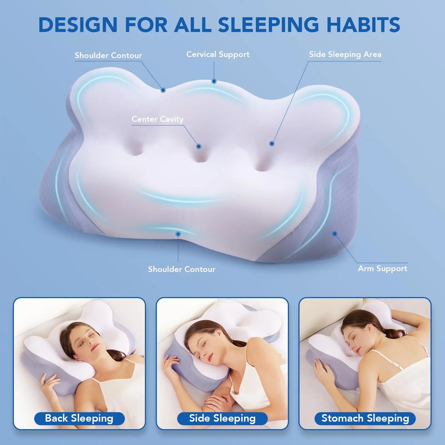 Memory Foam Cervical Neck Pillow