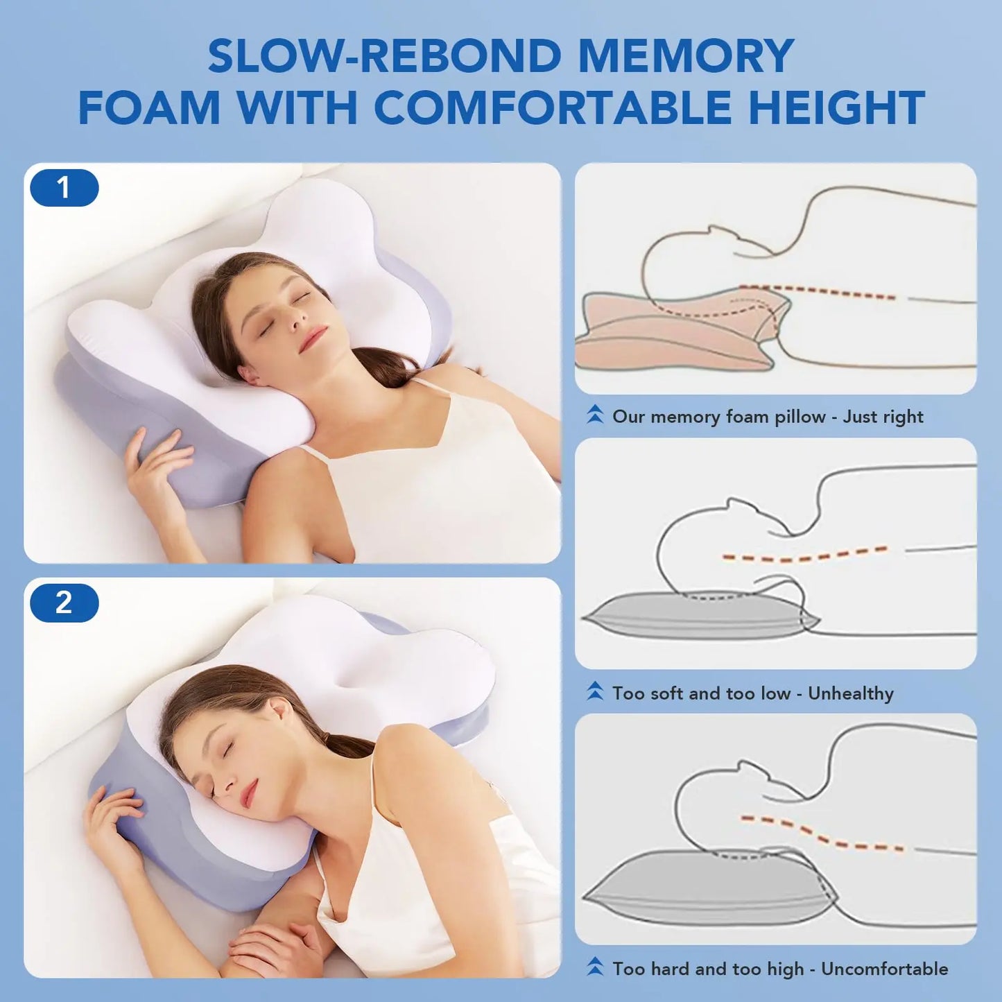 Memory Foam Cervical Neck Pillow