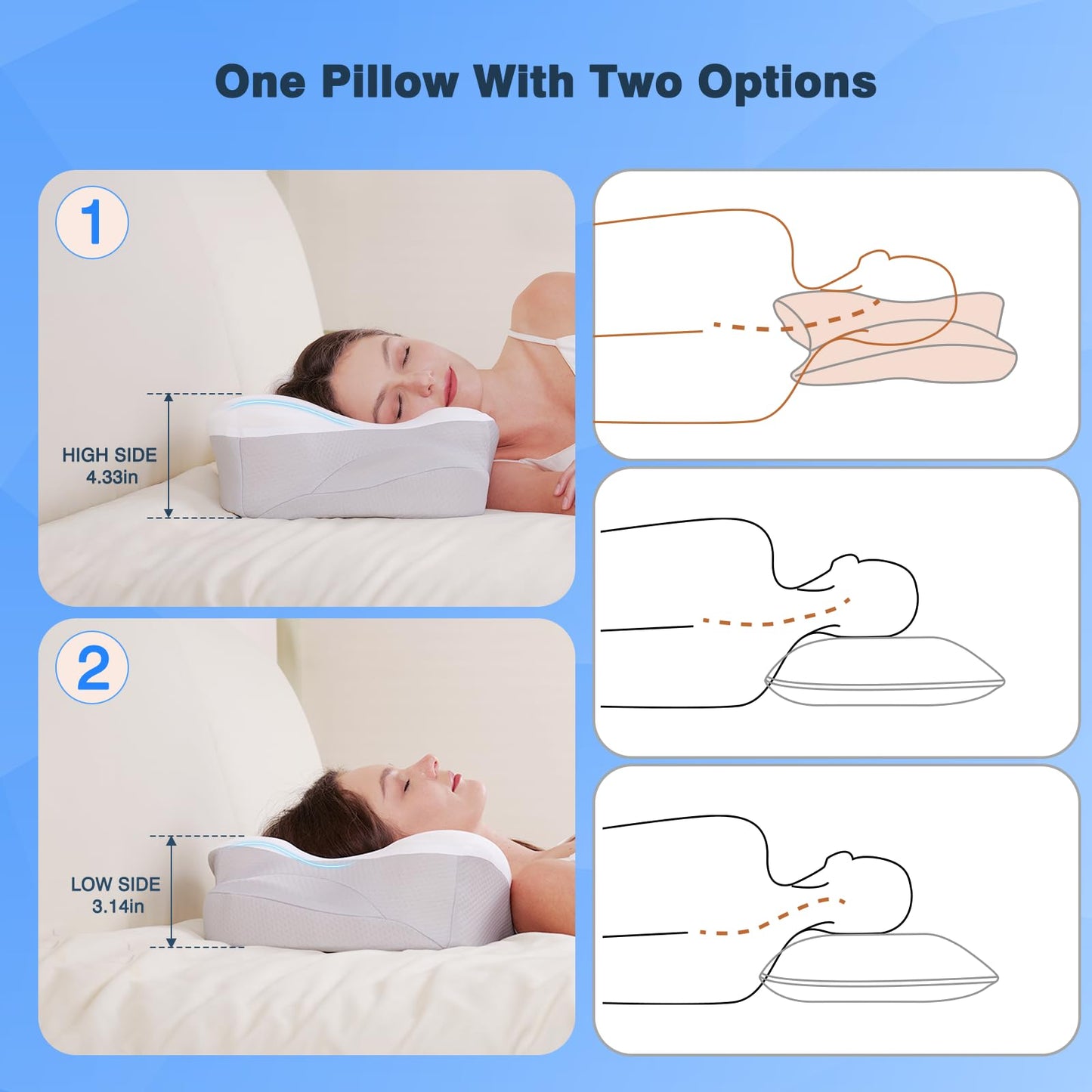Ocuuziisu Neck Pillows for Pain Relief Sleeping