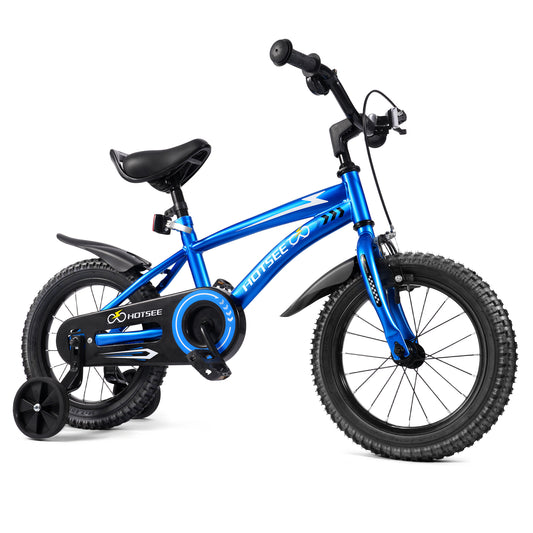 iTeafcom 14-Inch Kids Bike for Toddlers Ages 4-6 Years, Girls & Boys Bicycle with Removable Training Wheels, Front Handbrake & Rear Coaster Brake, Includes Basket & Bell