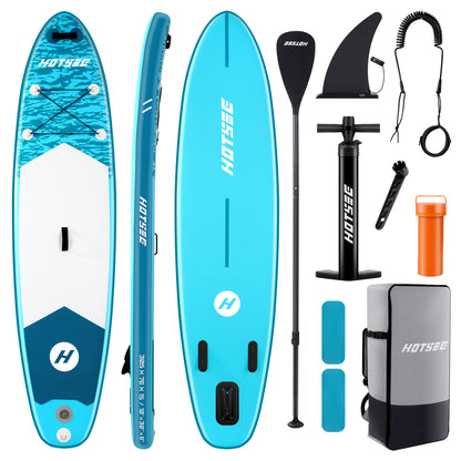 10ft Inflatable Stand up Paddle Board 6" Thick SUP with Accessories, Double Action Pump