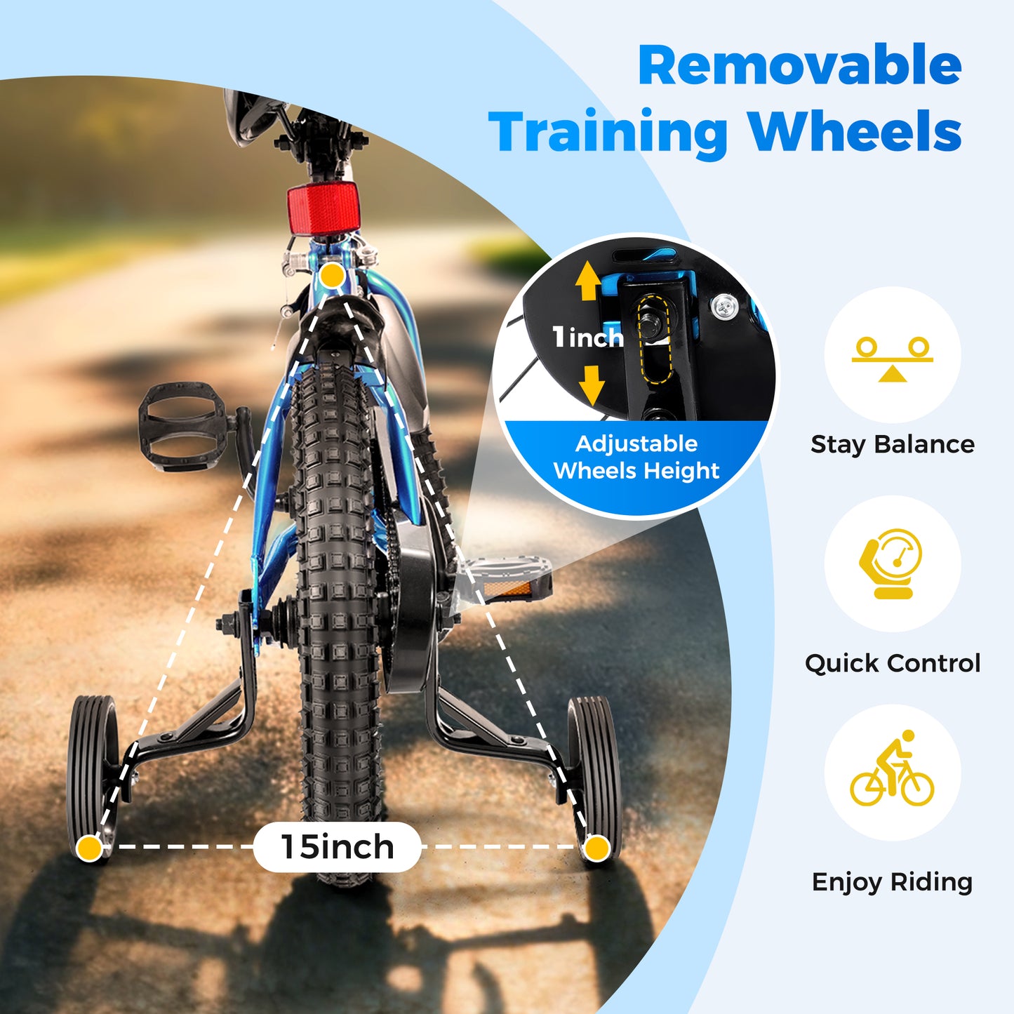 iTeafcom 14-Inch Kids Bike for Toddlers Ages 4-6 Years, Girls & Boys Bicycle with Removable Training Wheels, Front Handbrake & Rear Coaster Brake, Includes Basket & Bell
