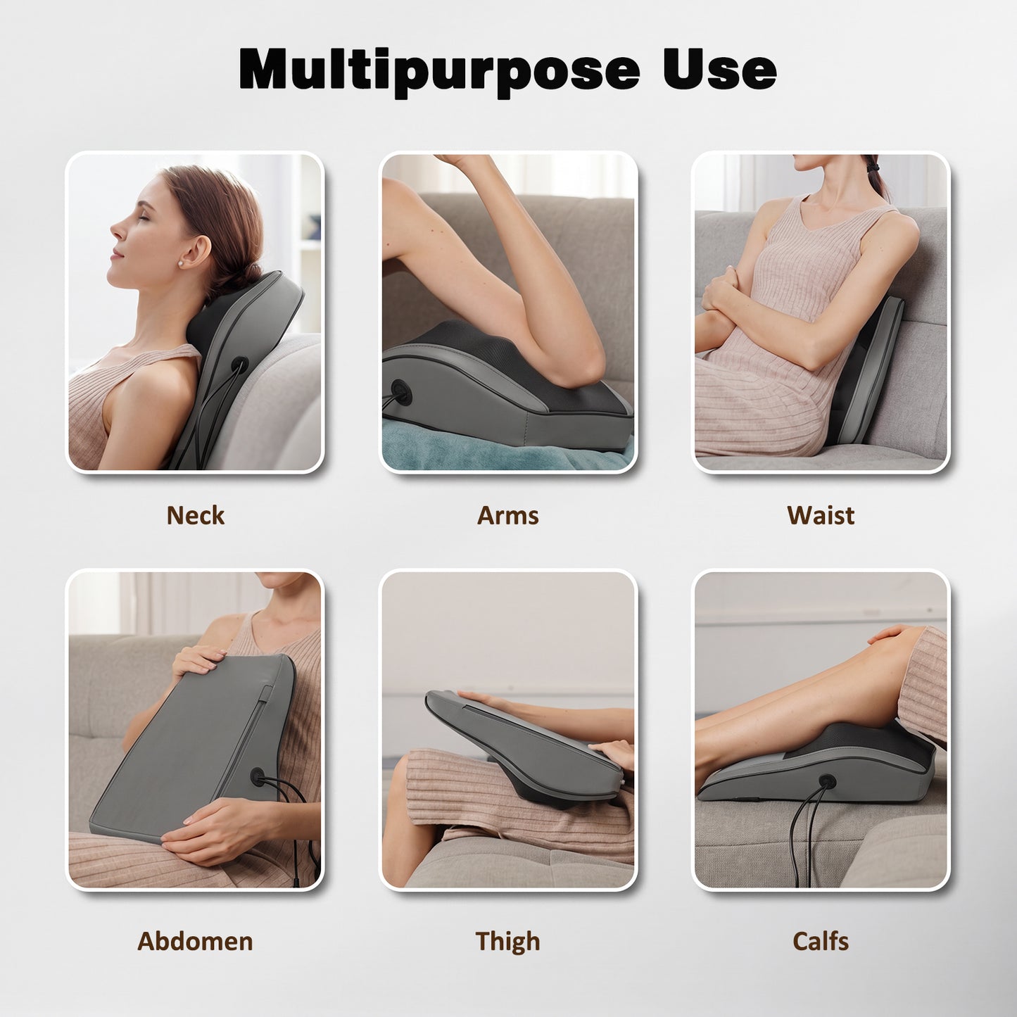 iTeafcom Back Massager with Heat, 3D Kneading Massage Pillow for Back, Neck, Shoulder, Leg Pain Relief Deep Tissue, Gifts for Women Men Mom Dad