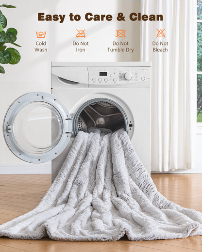 Ocuuziisu 62" × 84" Electric Heated Blanket — 9 Heat Levels, 1–10H Timer, Fast Heating Electric Blanket, Machine Washable — Brushed White