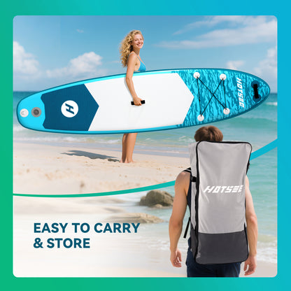 10ft Inflatable Stand up Paddle Board 6" Thick SUP with Accessories, Double Action Pump