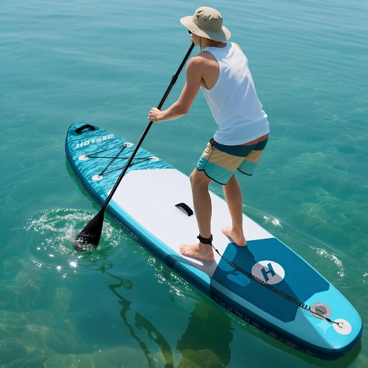 10ft Inflatable Stand up Paddle Board 6" Thick SUP with Accessories, Double Action Pump