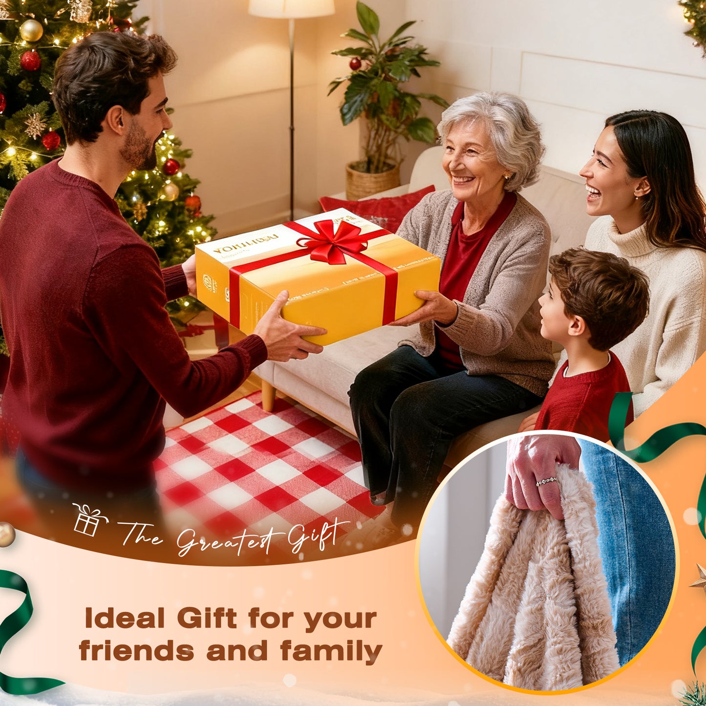 Ocuuziisu 90" × 100" Electric Blanket, King Size Heated Blanket, Brushed Faux Fur & Flannel, 9 Heat Levels, 1–10H Timer, Camel